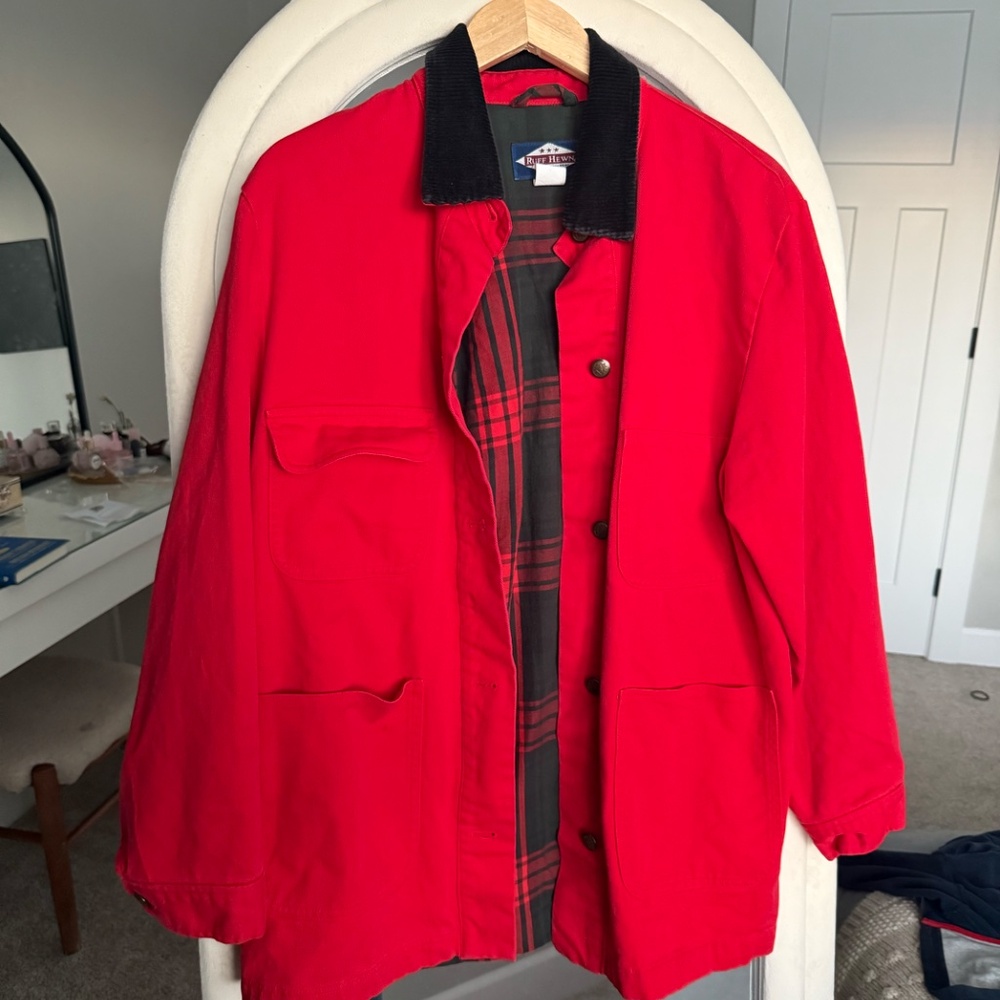 Ruff Hewn Red Jacket with Black Collar